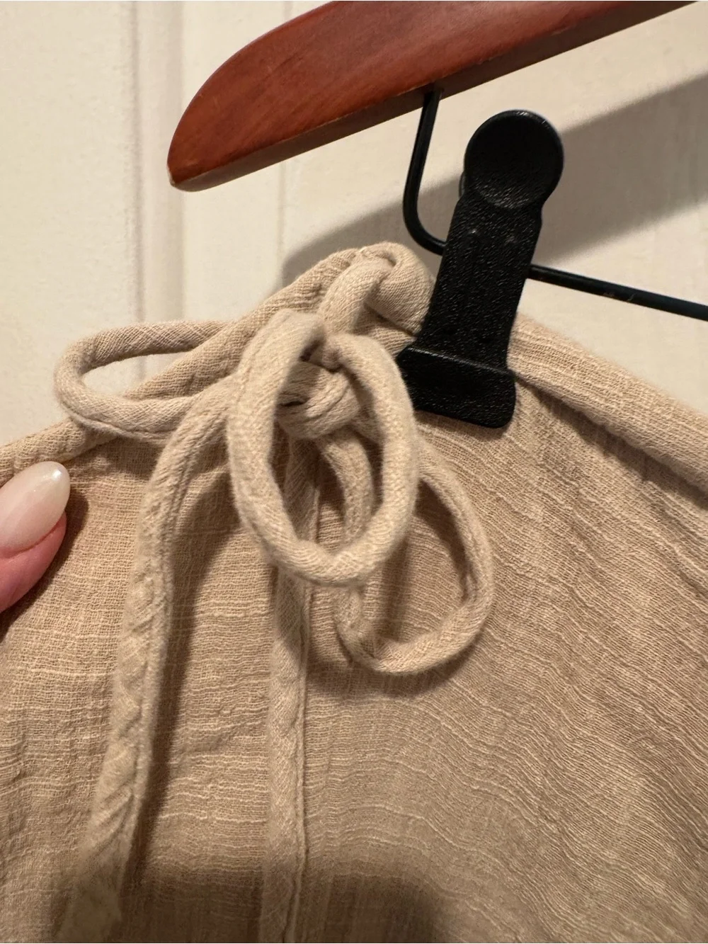 Rusty Beige Gauze Linen Wide-Leg Pants Size XL - Picture 5 of 16